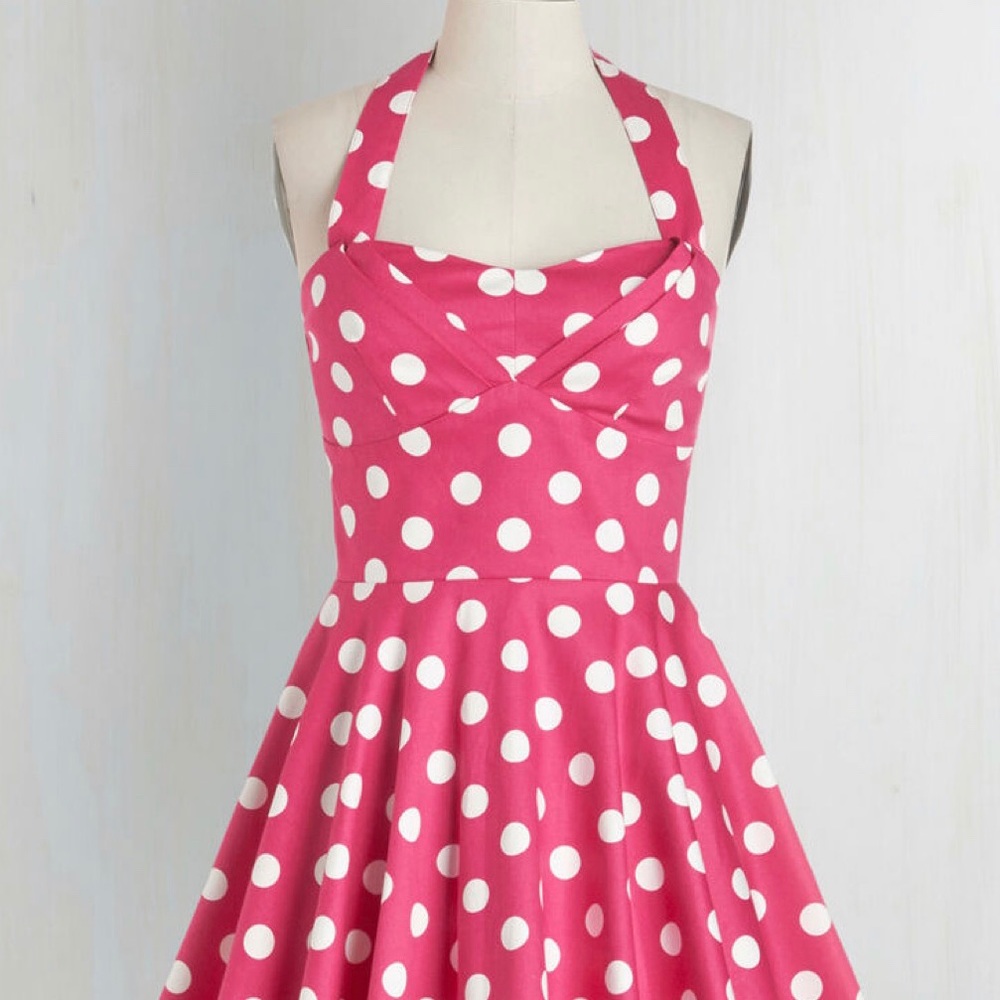 NWOT Pink polka dot dress - ModCloth